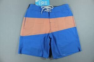 Bermies Board Shorts Mens S Blue Colorblock Lined Quick Dry Swim Trunks UPF 50